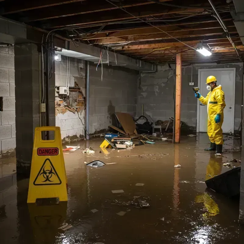 Flooded Basement Electrical Hazard in Auburn, ME Property